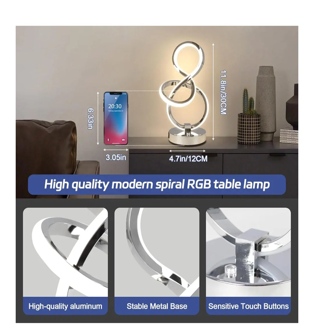 EIDEARAY Modern LED Table Lamp Silver
Touch Control 3 Color Temperatures Stepless Dimmable USB Ports LED Nightstand Lamp Bedside Table Lamp Desk Lamp Bedroom Living Room