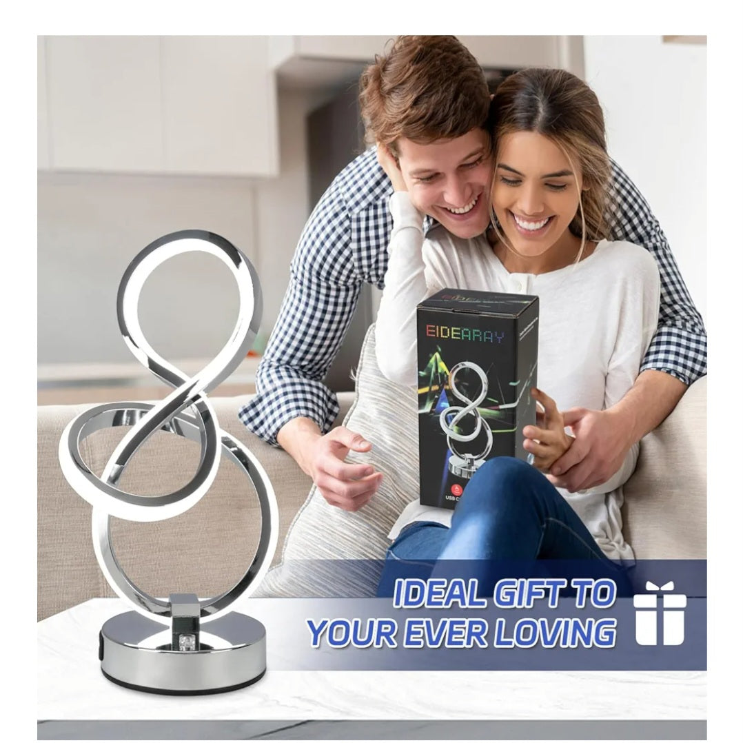 EIDEARAY Modern LED Table Lamp Silver
Touch Control 3 Color Temperatures Stepless Dimmable USB Ports LED Nightstand Lamp Bedside Table Lamp Desk Lamp Bedroom Living Room