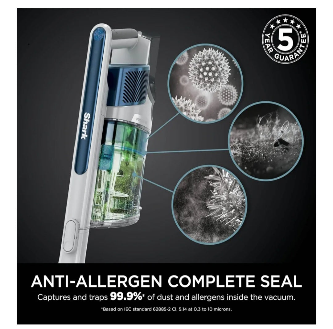 Shark PowerPro Cordless Stick Vacuum Cleaner, Lightweight, Floor Detect Technology, Anti-Hair Wrap Technology, Anti-Allergen Complete Seal, Flexible, Handheld mode, Navy Metallic, IZ380UK